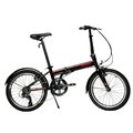 Euromini EuroMini 16011 Zizzo Via 26 lbs Lightweight Aluminum Frame Shimano 7-Speed Folding Bike; Black - 20 in. 16011